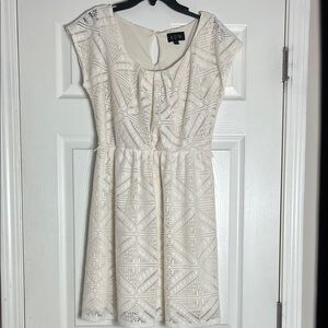 AUW Ivory Lace Mini Dress